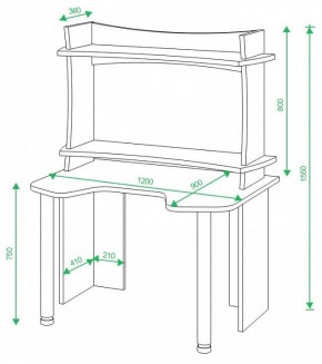 Стол компьютерный Домино lite СКЛ-Игр120 в Дегтярске - degtyarsk.mebel24.online | фото 2