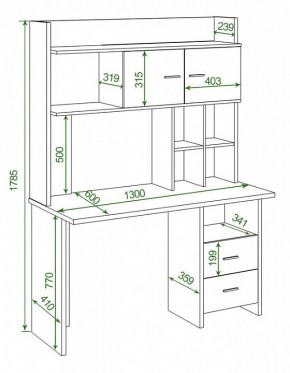Стол компьютерный Домино Lite СКЛ-Прям130+НКЛХ-130 в Дегтярске - degtyarsk.mebel24.online | фото 2