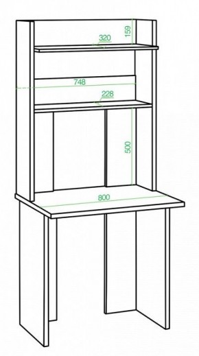 Стол компьютерный Домино Lite СКЛ-Прям80+НКЛХ 80 в Дегтярске - degtyarsk.mebel24.online | фото 2