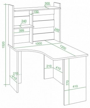 Стол компьютерный Домино Lite СКЛ-Угл120+НКЛ-100 в Дегтярске - degtyarsk.mebel24.online | фото 2