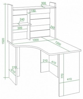 Стол компьютерный Домино Lite СКЛ-Угл120+НКЛ-100 в Дегтярске - degtyarsk.mebel24.online | фото 2