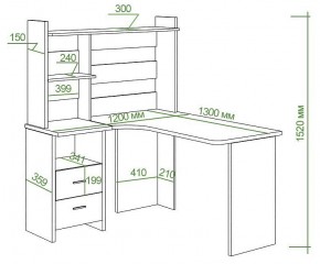 Стол компьютерный Домино Lite СКЛ-Угл130+НКЛ-120 в Дегтярске - degtyarsk.mebel24.online | фото 2
