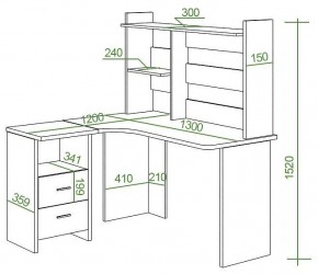 Стол компьютерный Домино Lite СКЛ-Угл130+НКЛ-130 в Дегтярске - degtyarsk.mebel24.online | фото 2