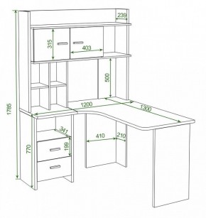 Стол компьютерный Домино Lite СКЛ-Угл130+НКЛХ-120 в Дегтярске - degtyarsk.mebel24.online | фото 2
