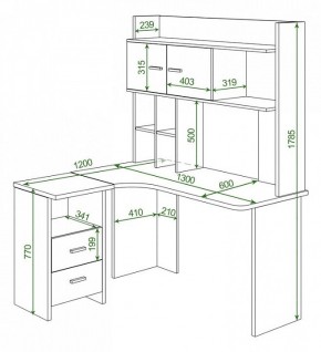 Стол компьютерный Домино Lite СКЛ-Угл130+НКЛХ-130 в Дегтярске - degtyarsk.mebel24.online | фото 2
