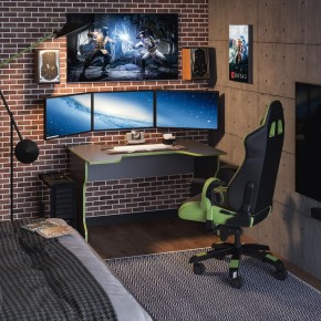 Стол компьютерный ВАРДИГ K1 120x82, антрацит/лайм в Дегтярске - degtyarsk.mebel24.online | фото 4