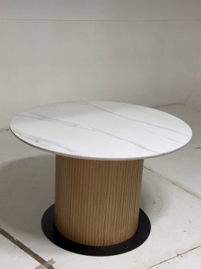 Стол MESA D120 цвет БЕЛЫЙ МРАМОР M326 / Каркас OAK, ®DISAUR в Дегтярске - degtyarsk.mebel24.online | фото 2