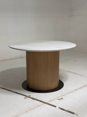 Стол MESA D120 цвет БЕЛЫЙ МРАМОР M326 / Каркас OAK, ®DISAUR в Дегтярске - degtyarsk.mebel24.online | фото 3