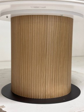 Стол MESA D120 цвет БЕЛЫЙ МРАМОР M326 / Каркас OAK, ®DISAUR в Дегтярске - degtyarsk.mebel24.online | фото 4