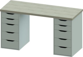Стол письменный Ингар 2/55 140x75x55, дуб беленый/белый в Дегтярске - degtyarsk.mebel24.online | фото 2