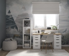 Стол письменный Ингар 2/55 140x75x55, дуб беленый/белый в Дегтярске - degtyarsk.mebel24.online | фото 4