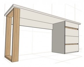 Стол письменный с тумбой 4 ящика (1250) в Дегтярске - degtyarsk.mebel24.online | фото 2