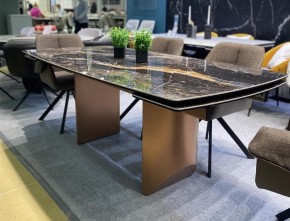Стол ПУАНТО 200 TITANIUM LAWA NERO, керамика / МЕДЬ каркас М-City в Дегтярске - degtyarsk.mebel24.online | фото 2