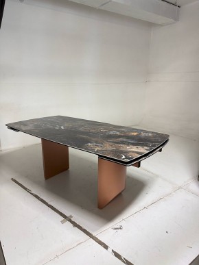 Стол ПУАНТО 200 TITANIUM LAWA NERO, керамика / МЕДЬ каркас М-City в Дегтярске - degtyarsk.mebel24.online | фото 4