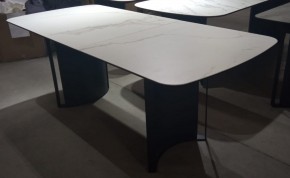 Стол RASMUS 160 TL-45 Белый мрамор, испанская керамика / черный каркас, ®DISAUR в Дегтярске - degtyarsk.mebel24.online | фото 2