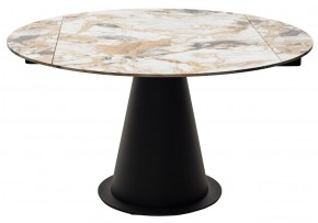 Стол TERAMO 135 GLOSS GRAND JADE SOLID CERAMIC, керамика, поворотн.механизм / Черный каркас, ®DISAUR в Дегтярске - degtyarsk.mebel24.online | фото