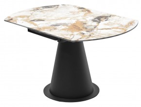Стол TERAMO 135 GLOSS GRAND JADE SOLID CERAMIC, керамика, поворотн.механизм / Черный каркас, ®DISAUR в Дегтярске - degtyarsk.mebel24.online | фото 11