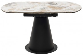 Стол TERAMO 135 GLOSS GRAND JADE SOLID CERAMIC, керамика, поворотн.механизм / Черный каркас, ®DISAUR в Дегтярске - degtyarsk.mebel24.online | фото 16