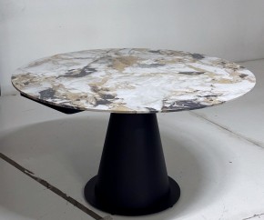 Стол TERAMO 135 GLOSS GRAND JADE SOLID CERAMIC, керамика, поворотн.механизм / Черный каркас, ®DISAUR в Дегтярске - degtyarsk.mebel24.online | фото 5