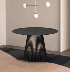 Стол TERNI 120 MATT BLACK MARBLE SOLID CERAMIC Черный мрамор матовый, керамика /Черн.каркас, ®DISAUR в Дегтярске - degtyarsk.mebel24.online | фото 2