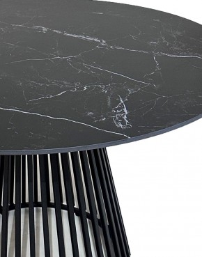Стол TERNI 120 MATT BLACK MARBLE SOLID CERAMIC Черный мрамор матовый, керамика /Черн.каркас, ®DISAUR в Дегтярске - degtyarsk.mebel24.online | фото 4