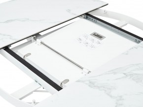 Стол TRENTO 120 HIGH GLOSS STATUARIO Белый мрамор глянцевый, керамика/ белый каркас, ®DISAUR в Дегтярске - degtyarsk.mebel24.online | фото 3