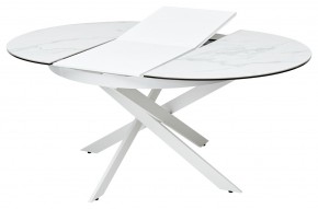 Стол TRENTO 120 HIGH GLOSS STATUARIO Белый мрамор глянцевый, керамика/ белый каркас, ®DISAUR в Дегтярске - degtyarsk.mebel24.online | фото 5