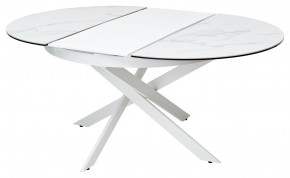 Стол TRENTO 120 HIGH GLOSS STATUARIO Белый мрамор глянцевый, керамика/ белый каркас, ®DISAUR в Дегтярске - degtyarsk.mebel24.online | фото 6