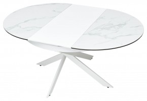 Стол TRENTO 120 HIGH GLOSS STATUARIO Белый мрамор глянцевый, керамика/ белый каркас, ®DISAUR в Дегтярске - degtyarsk.mebel24.online | фото 8