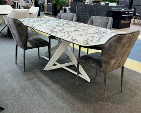 Стол VICENZA 220 BULGARI WHITE, керамика / белый, ®DISAUR в Дегтярске - degtyarsk.mebel24.online | фото 2