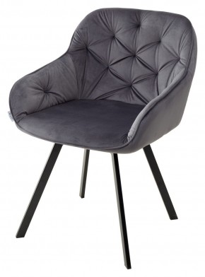 Стул GALE 360 град. поворот. BLUVEL-14 GREY, велюр/ черный каркас, М-City в Дегтярске - degtyarsk.mebel24.online | фото 4