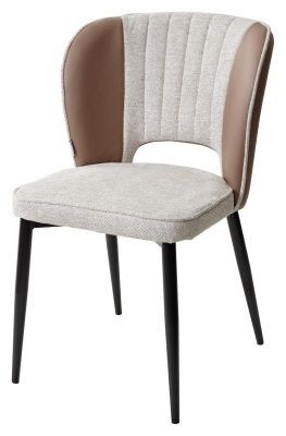 Стул HERMES WZ2042-02 светло-бежевый фактурный велюр/ HK017-31 серо-коричневый PU, М-City в Дегтярске - degtyarsk.mebel24.online | фото 1