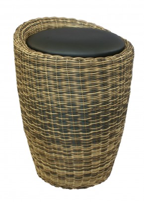 Табурет с местом для хранения LM-1100Rattan, чёрный в Дегтярске - degtyarsk.mebel24.online | фото