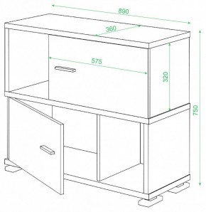 Тумба комбинированная Домино СБ-30/2 в Дегтярске - degtyarsk.mebel24.online | фото 3