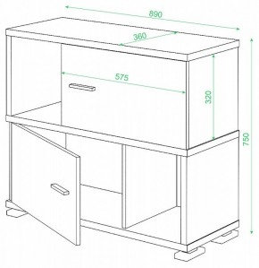 Тумба комбинированная СБ-30/2 в Дегтярске - degtyarsk.mebel24.online | фото 2