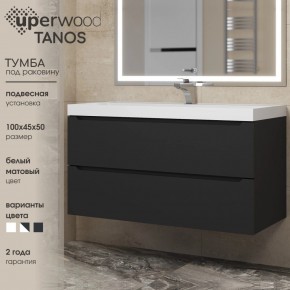 Тумба под раковину Uperwood Tanos 100 см, подвесная, черная матовая в Дегтярске - degtyarsk.mebel24.online | фото 3
