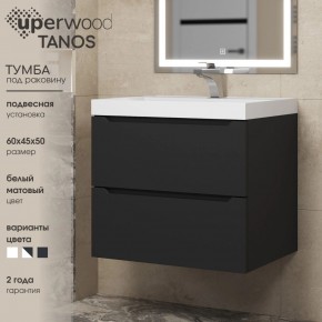 Тумба под раковину Uperwood Tanos 60 см, подвесная, черная матовая в Дегтярске - degtyarsk.mebel24.online | фото 3