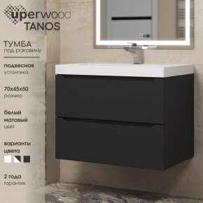 Тумба под раковину Uperwood Tanos 70 см, подвесная, черная матовая в Дегтярске - degtyarsk.mebel24.online | фото 3