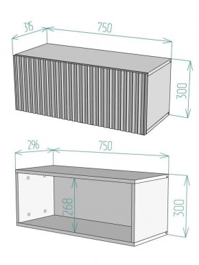 Тумба подвесная под ТВ LINES MTV1-MA 750 Бежевый (Леда-М 10.1.5) в Дегтярске - degtyarsk.mebel24.online | фото 2