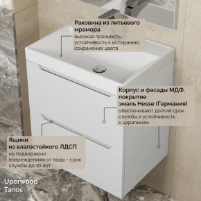 Тумба с раковиной Uperwood Tanos 50 см, подвесная, белая матовая в Дегтярске - degtyarsk.mebel24.online | фото 6