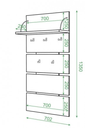 Вешалка настенная Домино нельсон СТ-50 в Дегтярске - degtyarsk.mebel24.online | фото 2